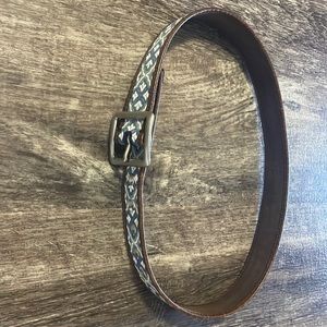 Lucky Brand leather and fabric printed belt S , 38”